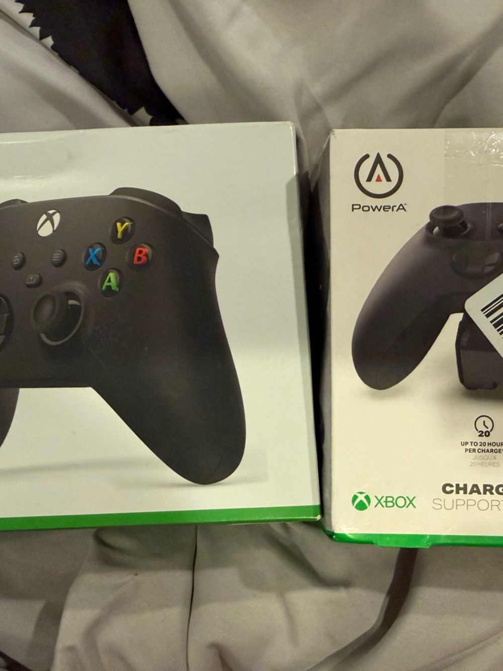 Xbox Black Wireless Controller and PowerA Charging Stand Bundle